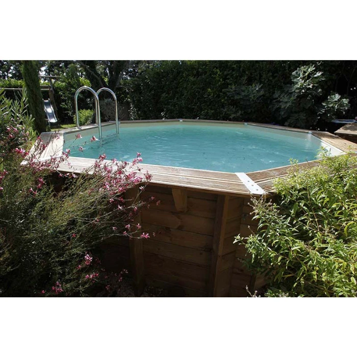 Piscine En Bois Octogonale Ubbink Océa 4,30 X 1,20 M - Liner Beige – Image 4