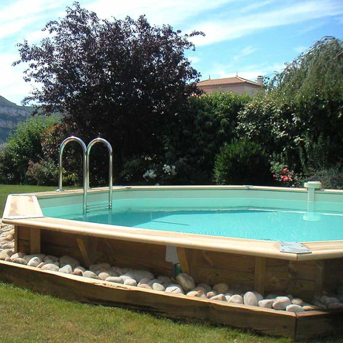 Piscine En Bois Octogonale Ubbink Océa 4,30 X 1,20 M - Liner Beige – Image 3