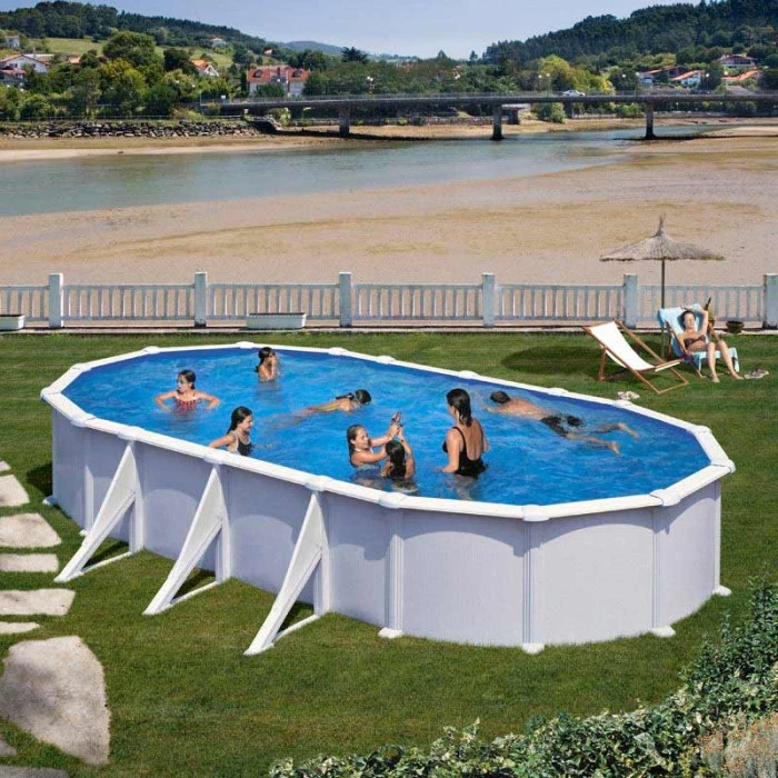 GRE Piscine Ovale Acier Gré Atlantis - 7,30 X 3,75 X 1,30 M – Image 2