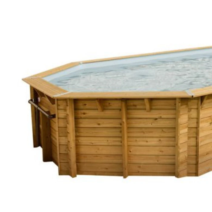 Piscine En Bois Octogonale Ubbink Océa 5,10 X 1,20 M - Liner Gris – Image 2