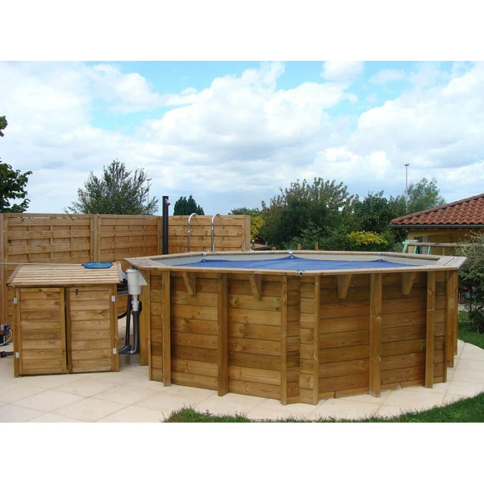 Piscine En Bois Octogonale Ubbink Océa 4,30 X 1,20 M - Liner Beige – Image 6
