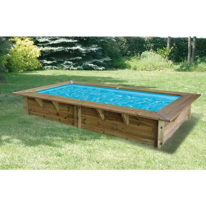 Piscine En Bois Rectangulaire Ubbink Sunwater 3,50 X 2,00 X 0,71 M - Liner Bleu – Image 2