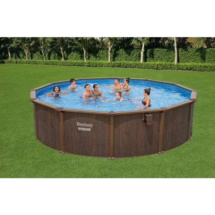 Piscine En Acier Bestway Hydrium Effet Bois Ø 5,50 X H 1,30 M – Image 2