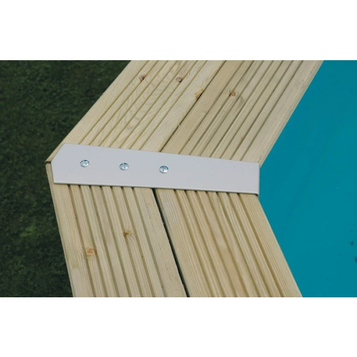 Piscine En Bois Octogonale Ubbink Azura 6,10 X 4 X 1,20 M - Liner Beige – Image 4