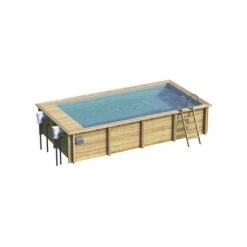 Piscine Urbaine XL Procopi En Bois 6,5 X 3,5 M - Couverture Automatique